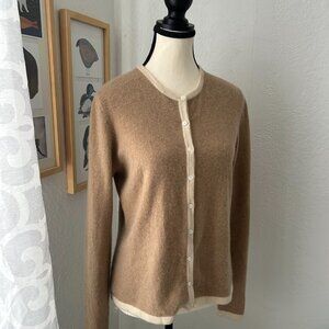 Banana Republic 100% Cashmere Tan Women's Sweater Cardigan Large, so soft!